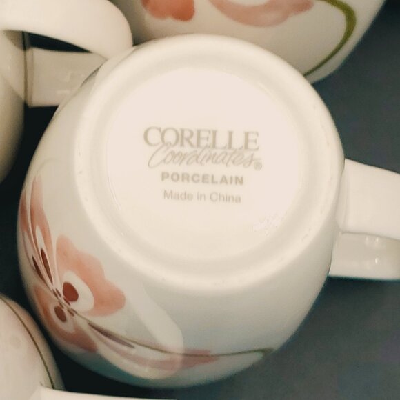 Corelle Pretty Pink Mugs Corning Pink Flower Porcelain Mugs - Picture 8 of 8